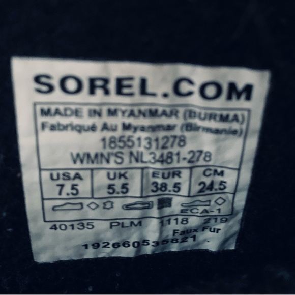 SOREL Waterproof , Insulated Suede Boots Womens Sz  7.5 Taupe /Black Joan of Arc - Picture 6 of 9